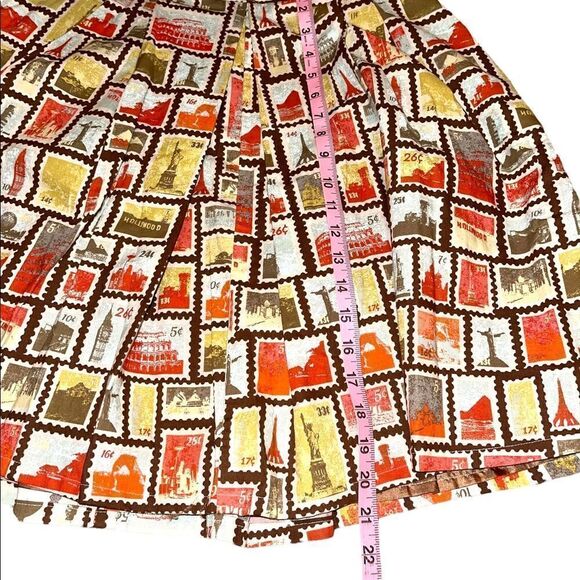 Vintage Novelty Postage Stamp Flare Skirt - Picture 11 of 13